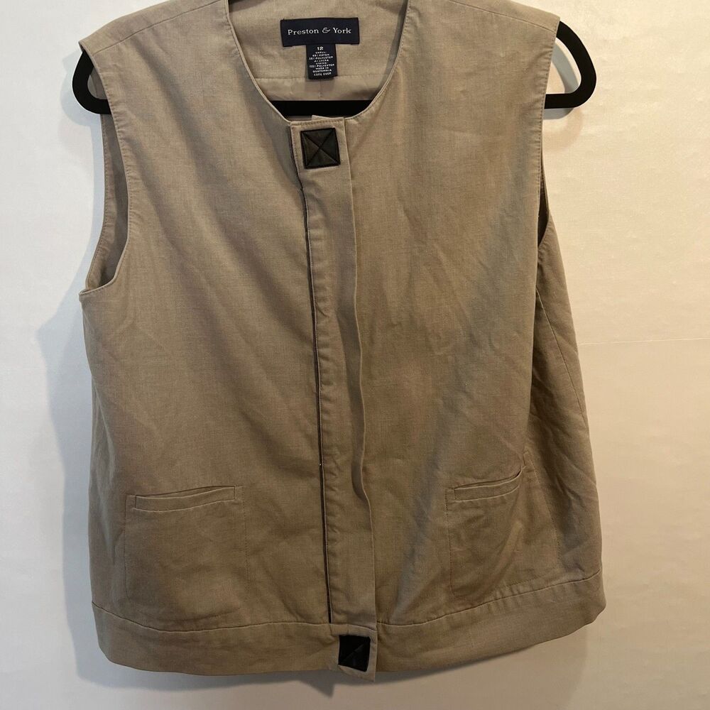 Preston & York Women's Grey Vest with Pockets and Zip Size 12